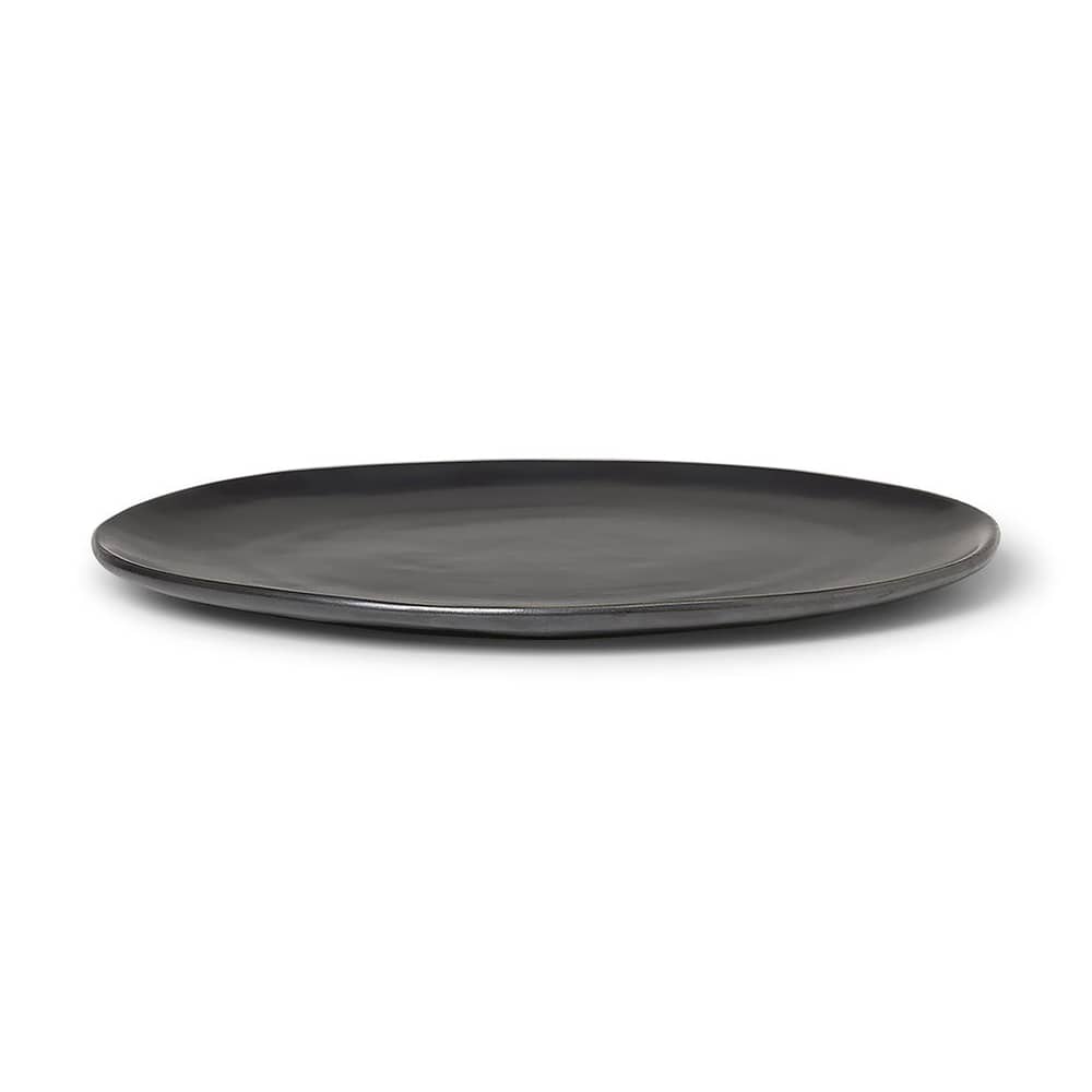 Assiette Flow / Ø 27 cm - Ferm Living - Noir - Porcelaine émaillée