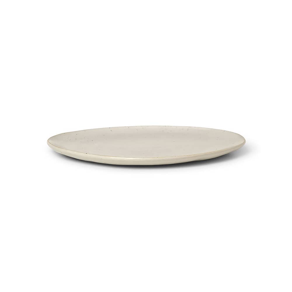 Flow Dessert plate ceramic white / Ø 22 cm - Ferm Living - Off-white speckled - Enamelled china