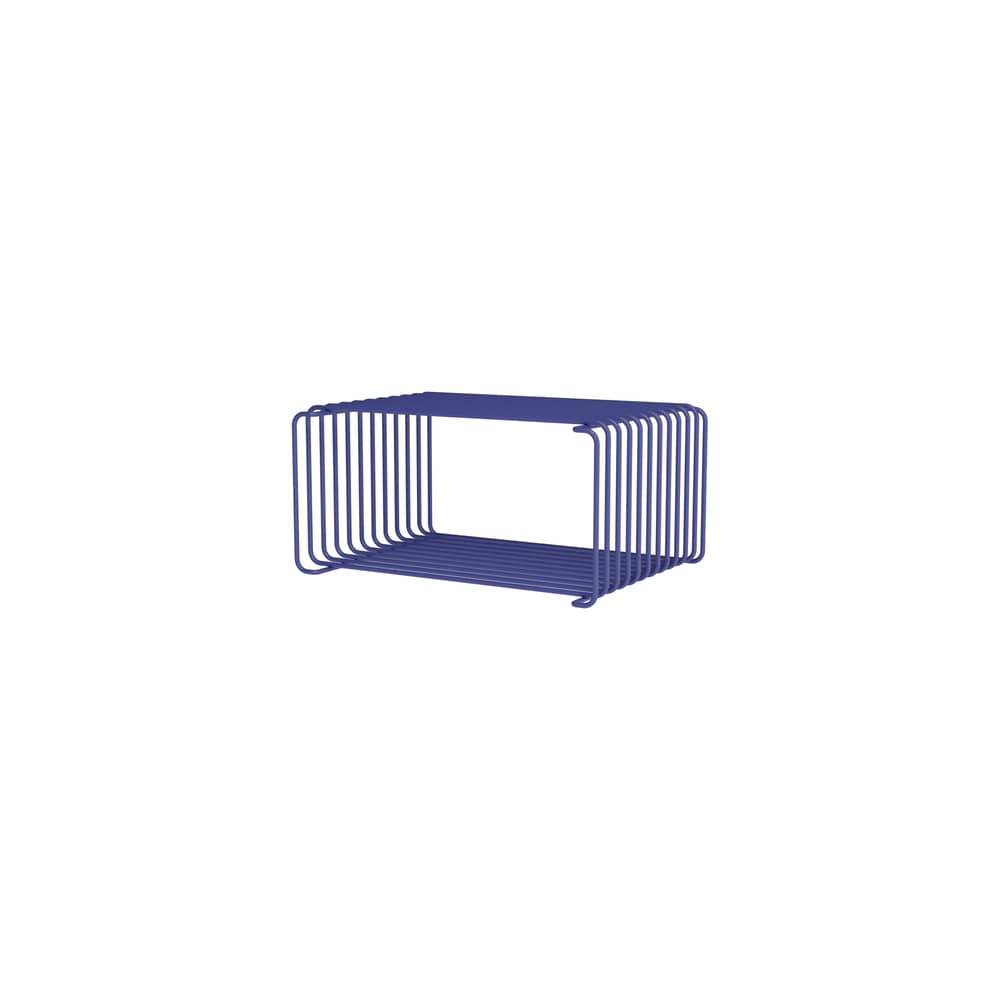 Regal Panton Wire Single Half metall blau / 34,8 x H 17.2 x T 25.7 cm - Verner Panton, 1971 - MONTANA - Monarch 135 - Lackierter Edelstahldraht