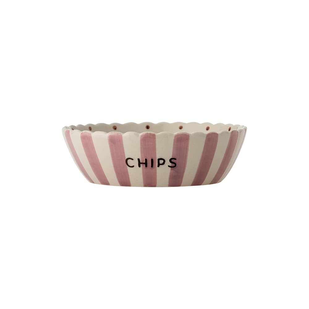 Chip - Pop Corn Salad bowl ceramic pink / Ø 24 x 7 cm - Bloomingville - Chips / Pink / Ø 24 x H 7 cm - Sandstone