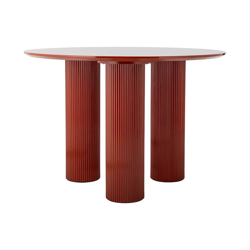Table ronde Della bois rouge / Ø 110 cm - Bloomingville - Rouge brillant - MDF laqué