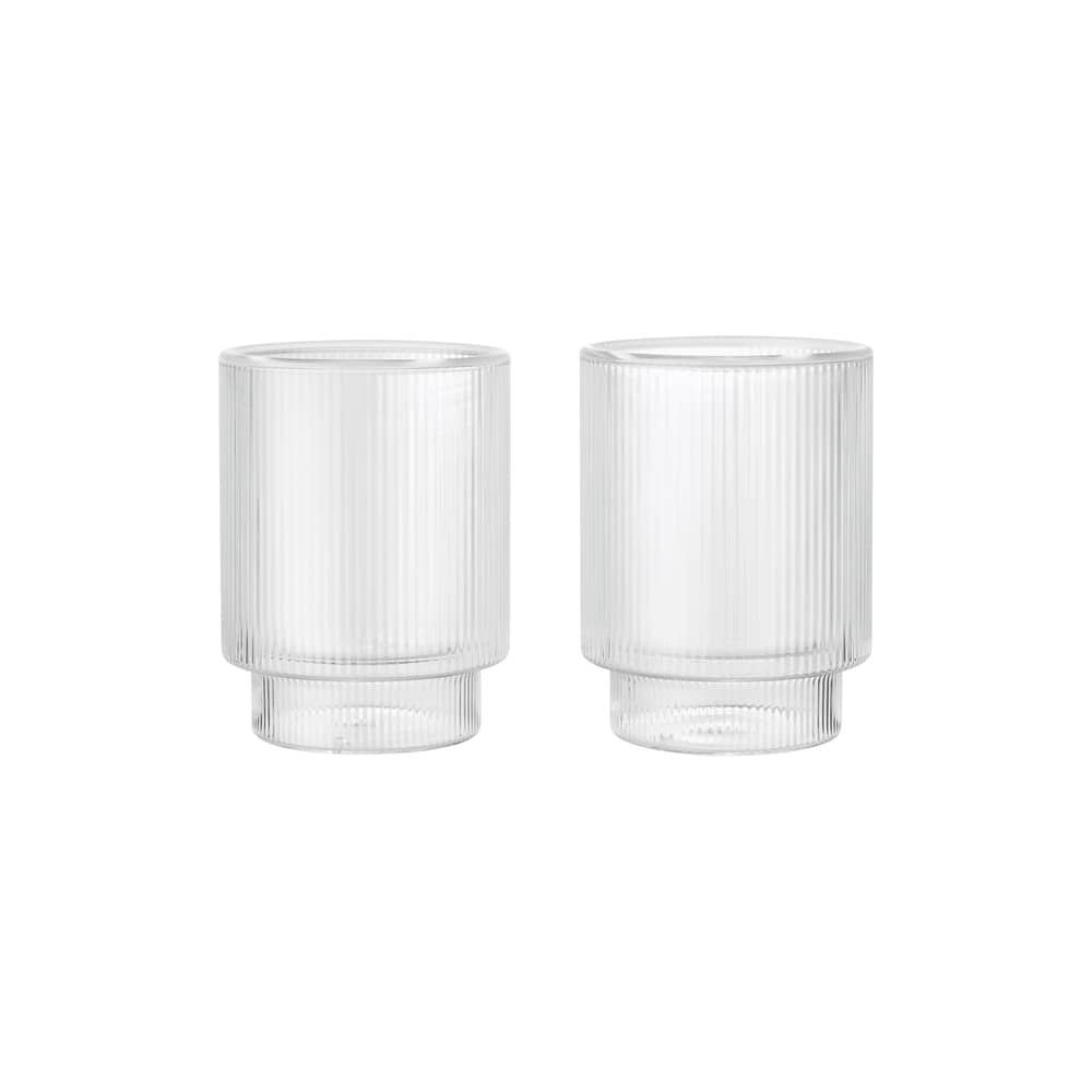 Set de 2 verres isothermes Ripple / Double paroi - 22 cl - Ferm Living - Transparent - Verre soufflé bouche