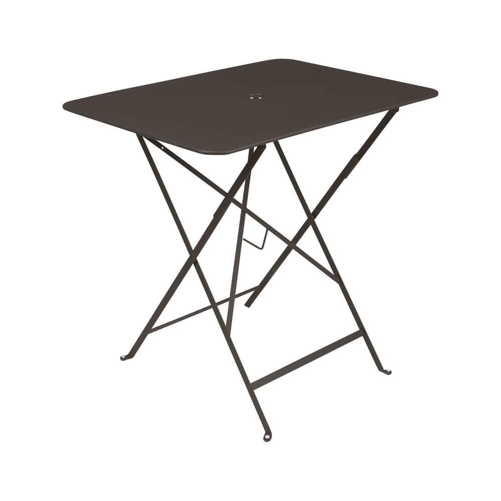 Tavolo pieghevole Bistro metallo marrone / 77 x 57 cm - 4 persone / Foro per parasole - Fermob - Tonka - Acciaio laccato