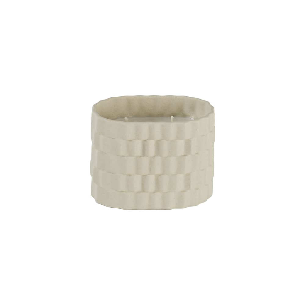 Bougie parfumée Sillage céramique beige - Jars Céramistes - Galet - Cire végétale, Grès émaillé