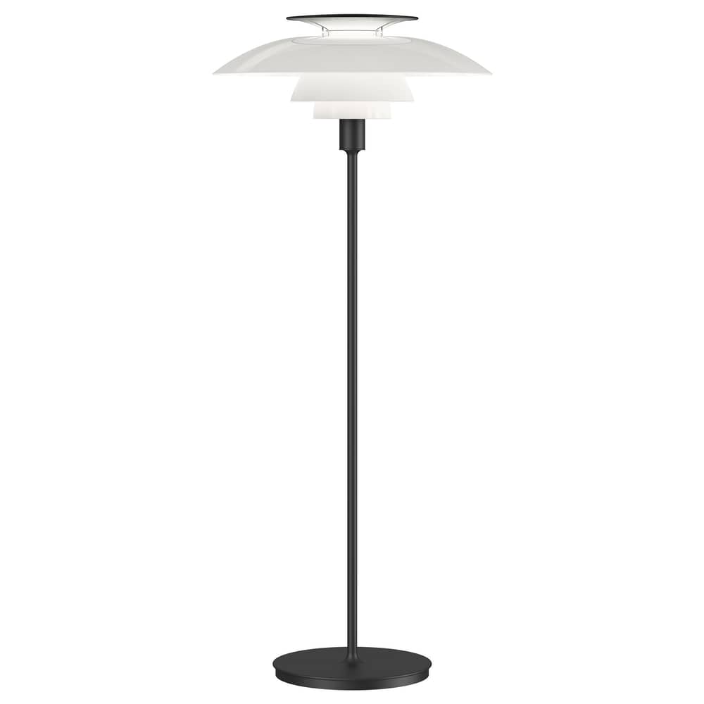 Lampadaire PH 80 / 1974  - Ø 55 x H 131,5 cm - Variateur - Louis Poulsen - Opale Blanc / Noir - Acier, Acrylique