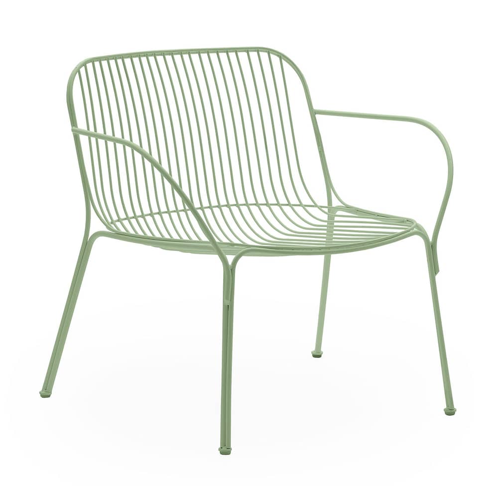 HiRay Low armchair metal green / Metal - Kartell - Green - Painted galvanized steel