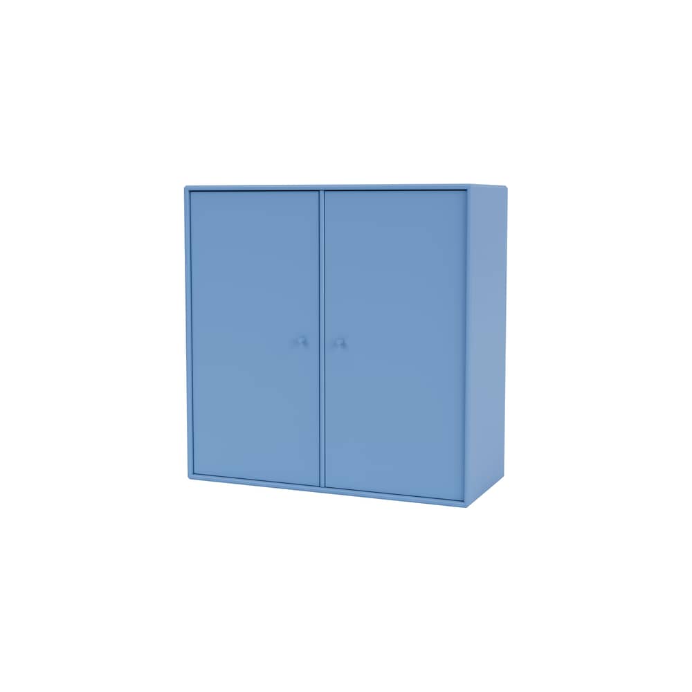 Rangement mural Cover Cabinet bois bleu / L 69.6 x P 30 x H 69,6 cm - 2 portes - MONTANA - Azure 154 - MDF laqué