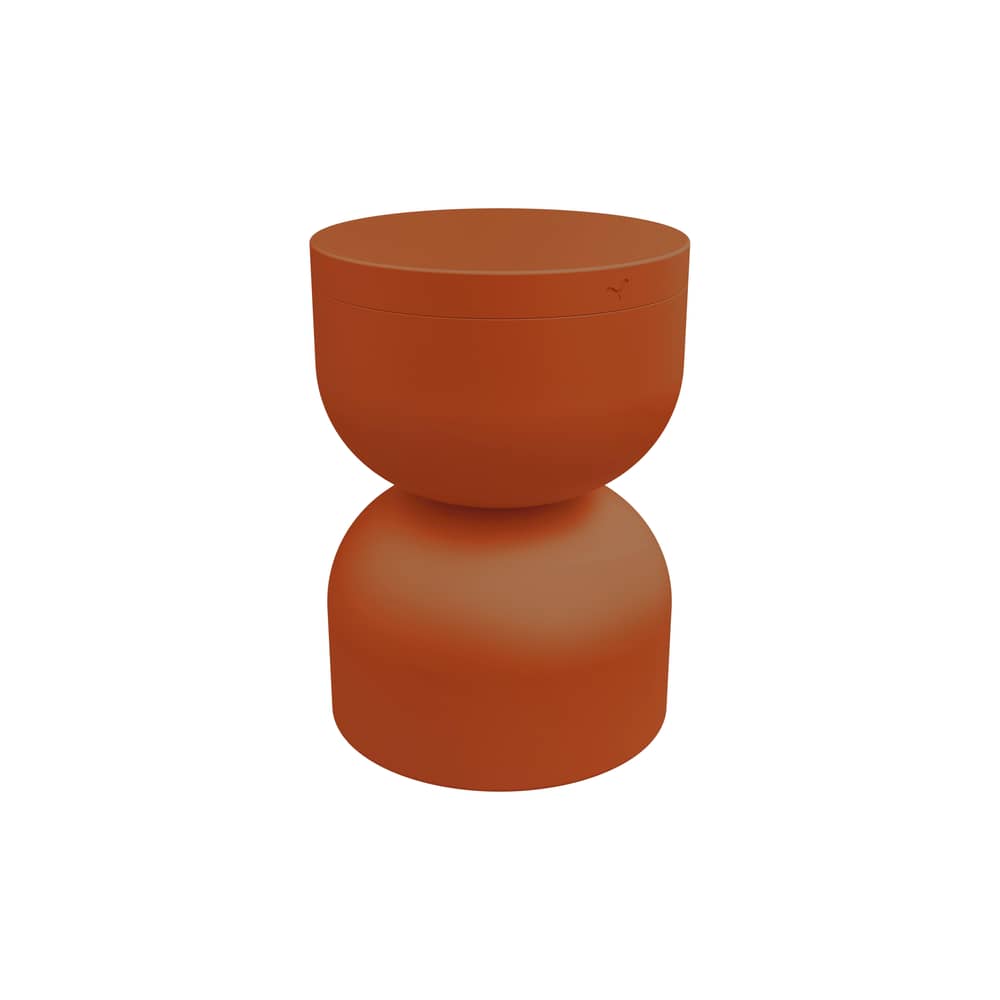 Sgabello Piapolo metallo arancione / Baule portaoggetti - Fermob - Arancione candito - Alluminio
