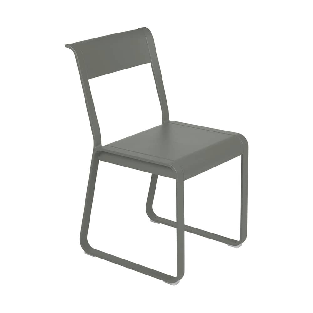 Stuhl Bellevie metall grün / Metall - Kufen-Fußgestell - Fermob - Rosmarin - Aluminium