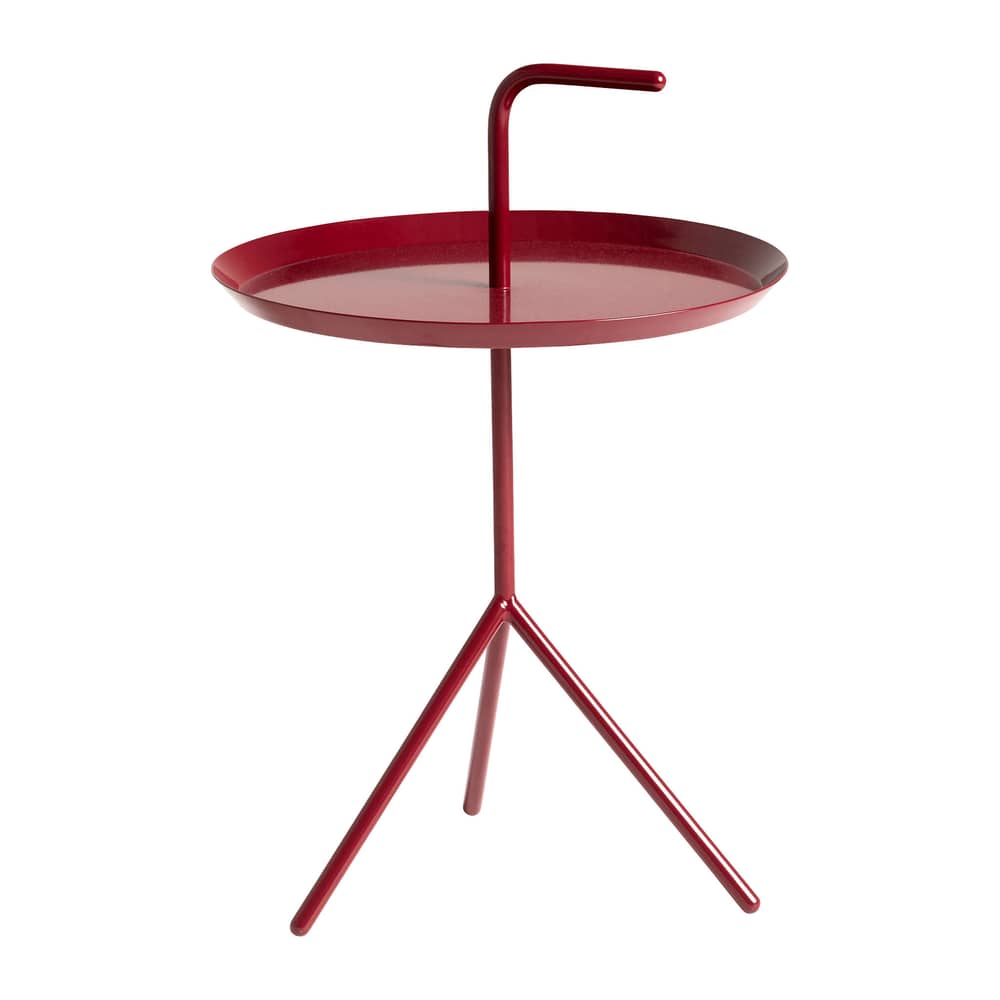 Table basse Don\'t leave Me / Ø 38 x H 42,7 cm - Hay - Rouge Cerise brillant - Acier laqué