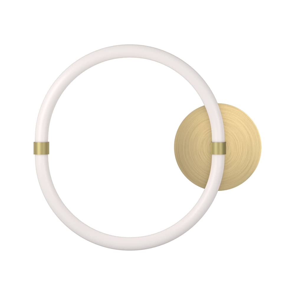 Applique Unseen LED - O plastique blanc / Ø 34 cm - Petite Friture - Blanc & laiton - Laiton, Polycarbonate