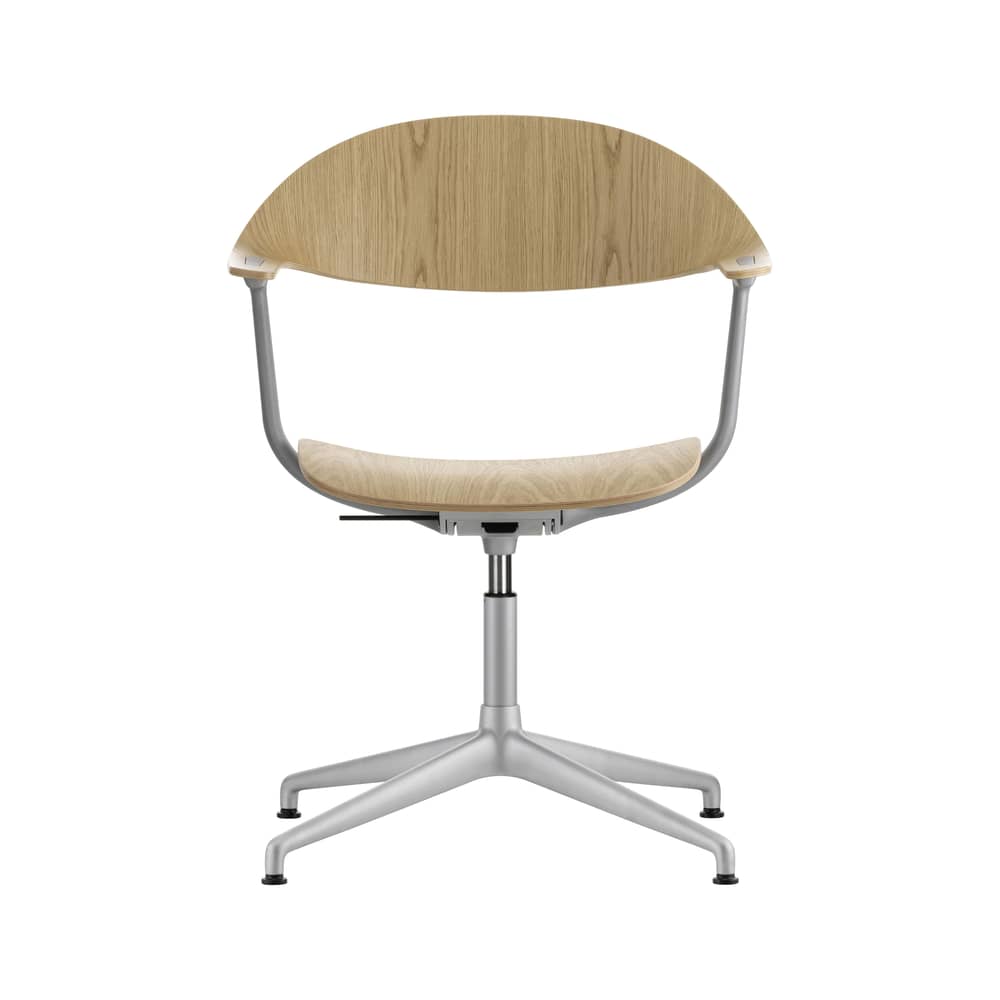 Fauteuil pivotant Mynt / Chêne - Vitra - Chêne / Pied alu sablé - Aluminium, Contreplaqué