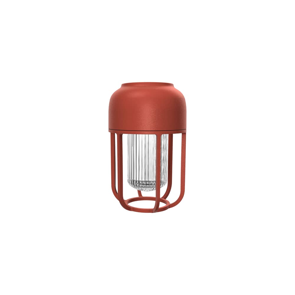 Outdoor-Solarlampe Light N°1 metall rot / LED - Inklusive Induktionsladegerät - Houe - Cayenne-Rot - Aluminium, Recycelter Kunststoff, Recyceltes Glas