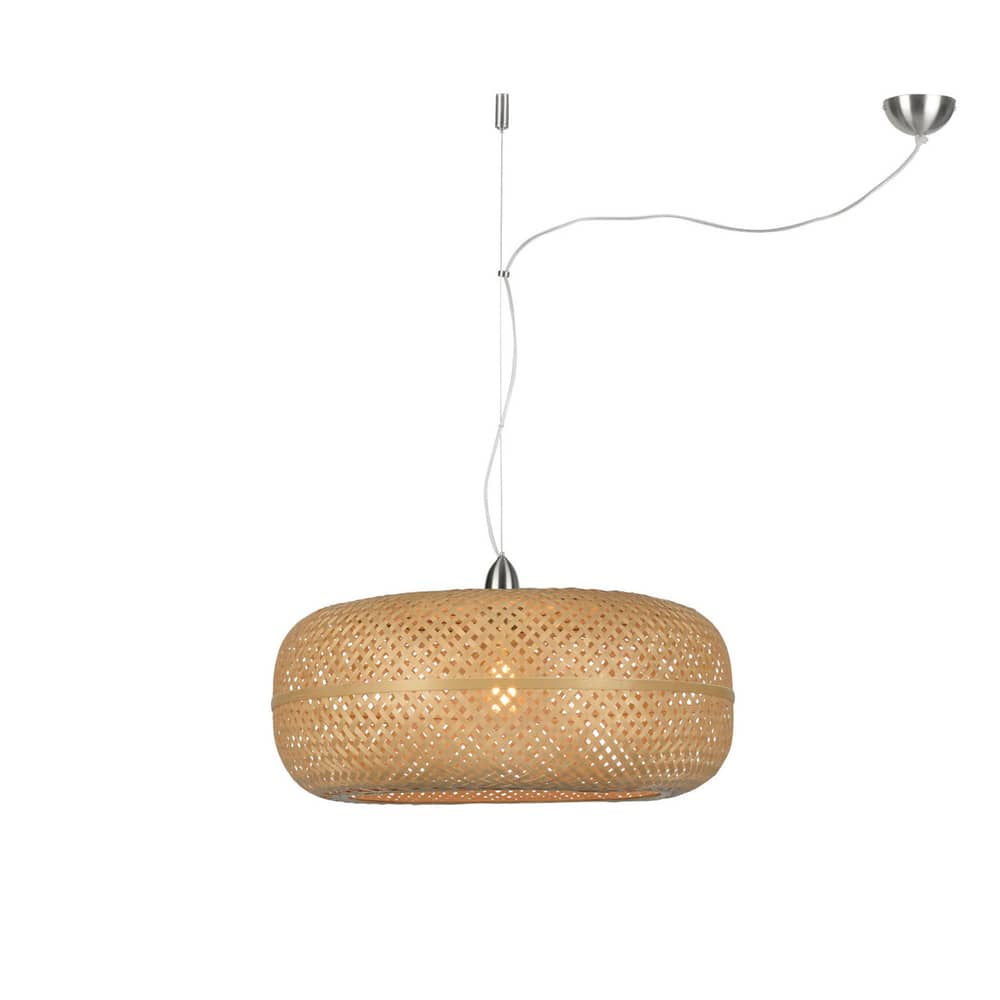 Palawan Pendant cane & fibres beige natural wood / Bamboo - Ø 60 cm - GOOD&MOJO - Natural - Bamboo