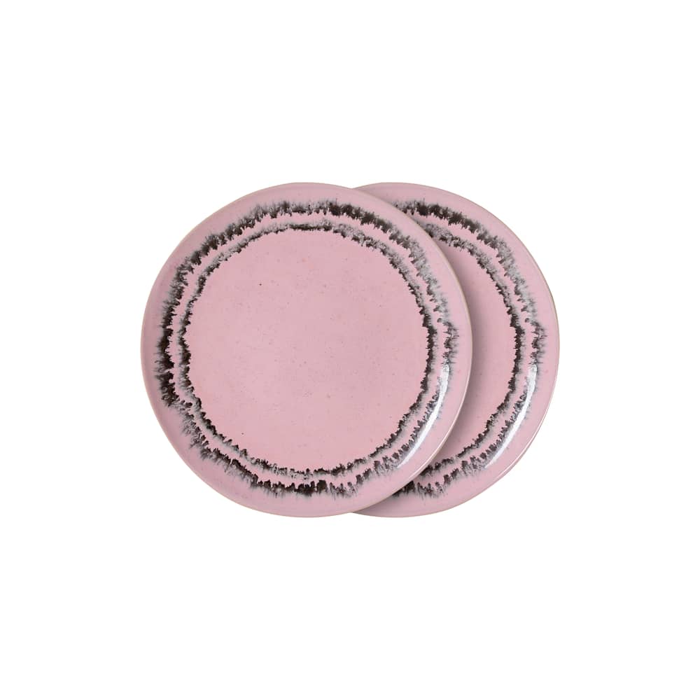 Piatto da dessert 70s ceramics ceramica rosa / Set di 2 - Ø 17,5 cm - HK LIVING - Bolla di sapone - Gres smaltato