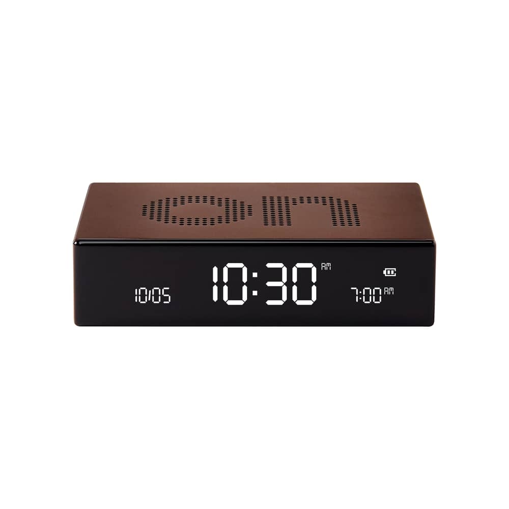 Réveil sans fil Flip Premium / Réversible - Recharge USB (autonomie 3 mois) - Lexon - Bronze - ABS, Aluminium
