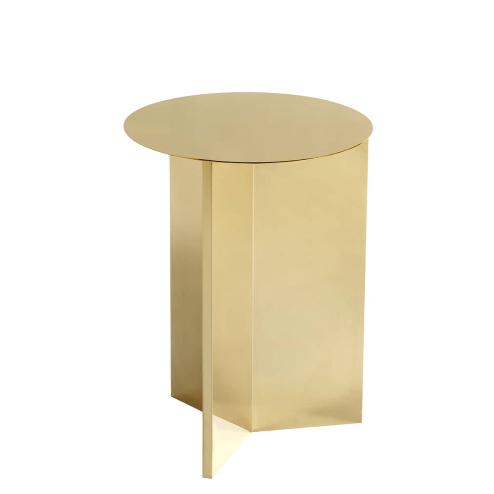 Table d\'appoint Slit Metal   / Haute - Ø 35 X H 47 cm - Hay - Laiton - Acier poli