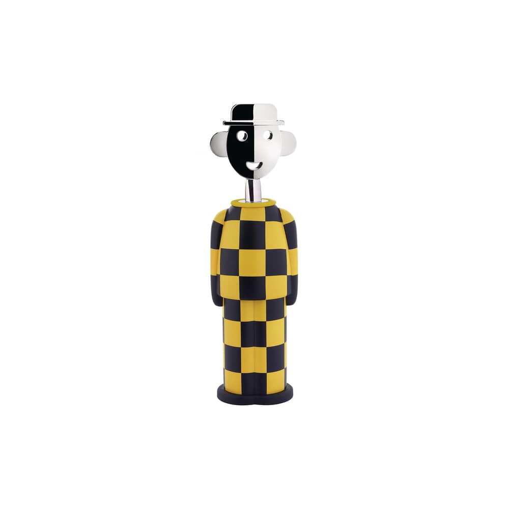 Tire-bouchon Alessandro M. / Alessandro Mendini, 1994 - Alessi - Jaune & noir -  Zamak, Acier, Biocomposite AlkiPaper