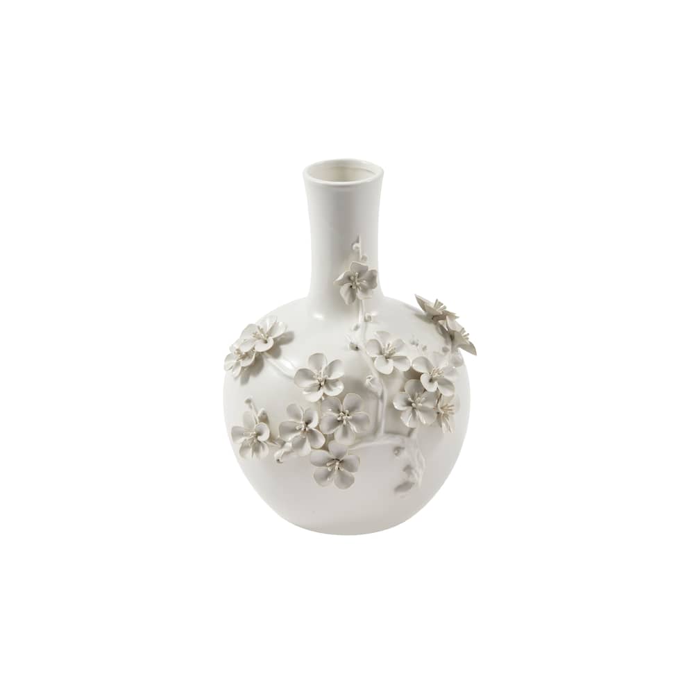 Vase 3D Buttercup céramique blanc / H 32 cm - POLSPOTTEN - Blanc - Céramique émaillée