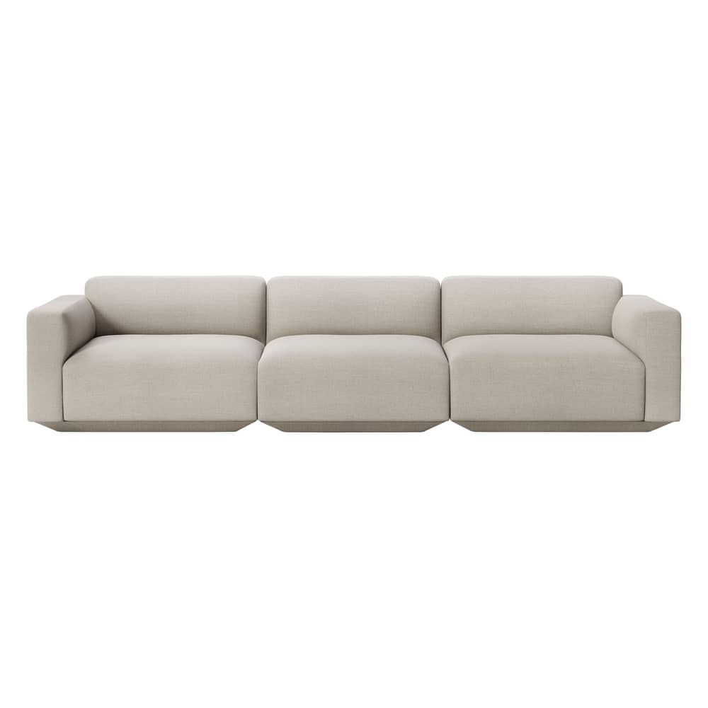 Canapé droit Develius D / 4 places - L 309 cm - &tradition - Gris (tissu Hot Madison 094) - Bois, Mousse HR, Tissu