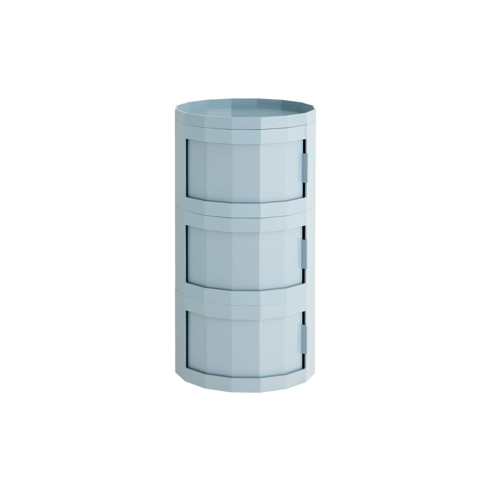 Rangement Facet High / H 66 cm - 3 portes / Avec roulettes - Hay - Bleu Misty - ABS recyclé