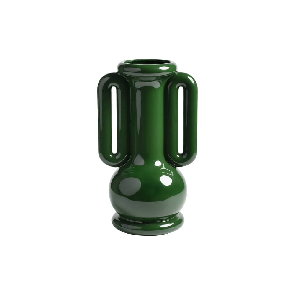 Vase Amfora keramik grün / H 36 cm - & klevering - Grün - emaillierter Sandstein
