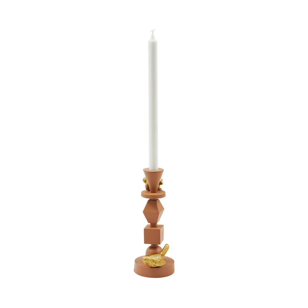Bougeoir Climbing Pole Small métal / H 25 cm - Pols Potten - Terracotta - Aluminium
