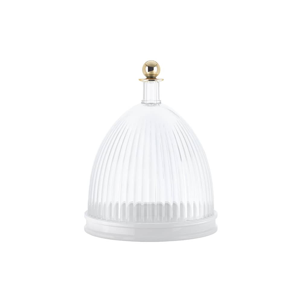 Centre de table La Coupole transparent / Ø 24 cm x H 30,5 cm - Kartell - Transparent / Blanc - PMMA recyclé
