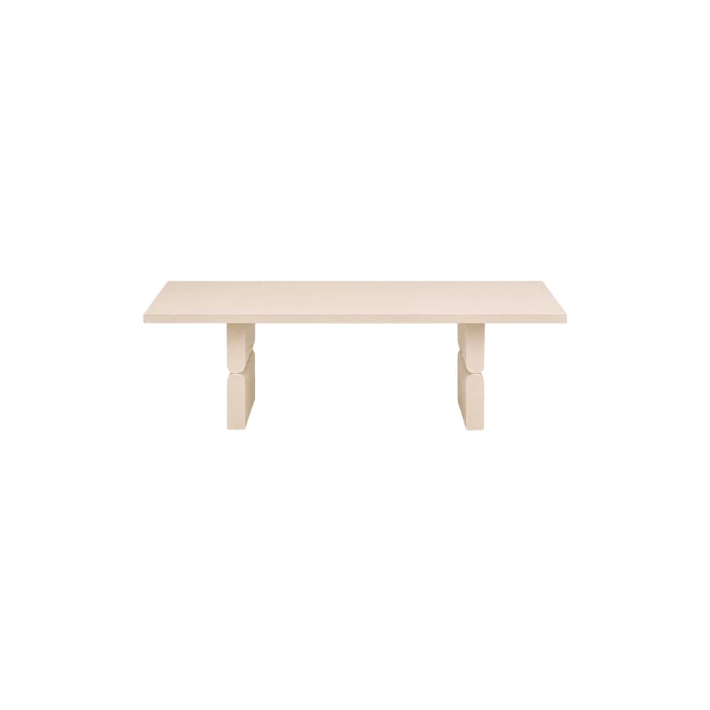Noon Coffee table wood white / 118 x 58 cm - NOBODINOZ - Ivory - Solid Rubberwood, Tinted ash veneer