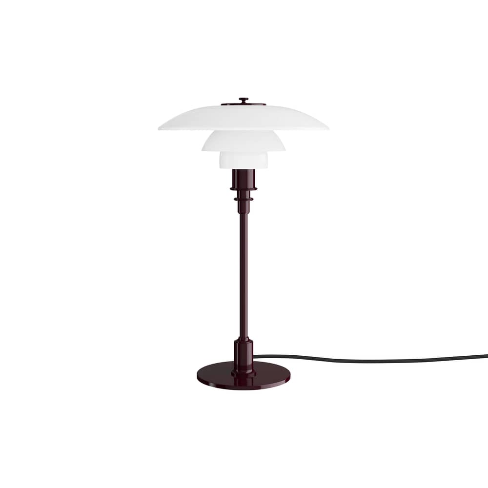 Lampe de table PH 3/2 bordeaux / Réédition 1926 - Louis Poulsen - Bordeaux brillant / Blanc - Aluminium laqué, Verre soufflé bouche