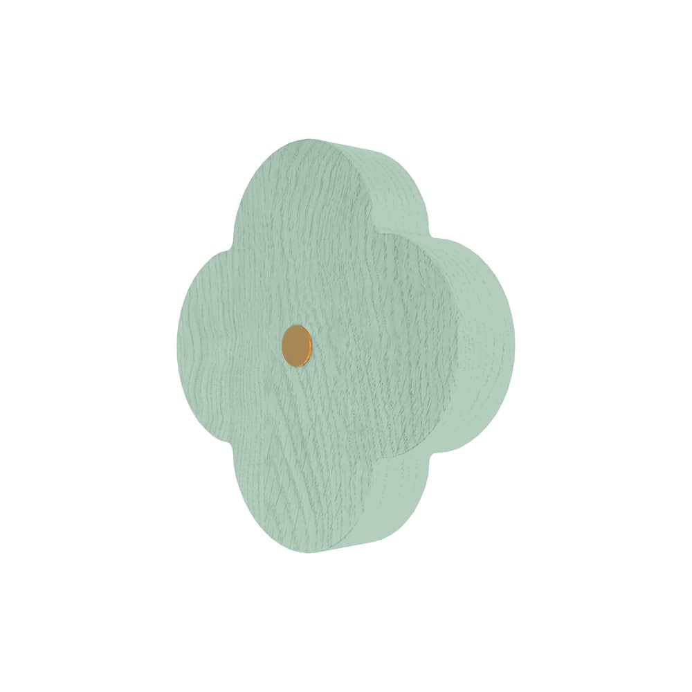 Patère Andrée bois vert Small / Ø 7 cm - Hartô - Vert givré - Frêne massif