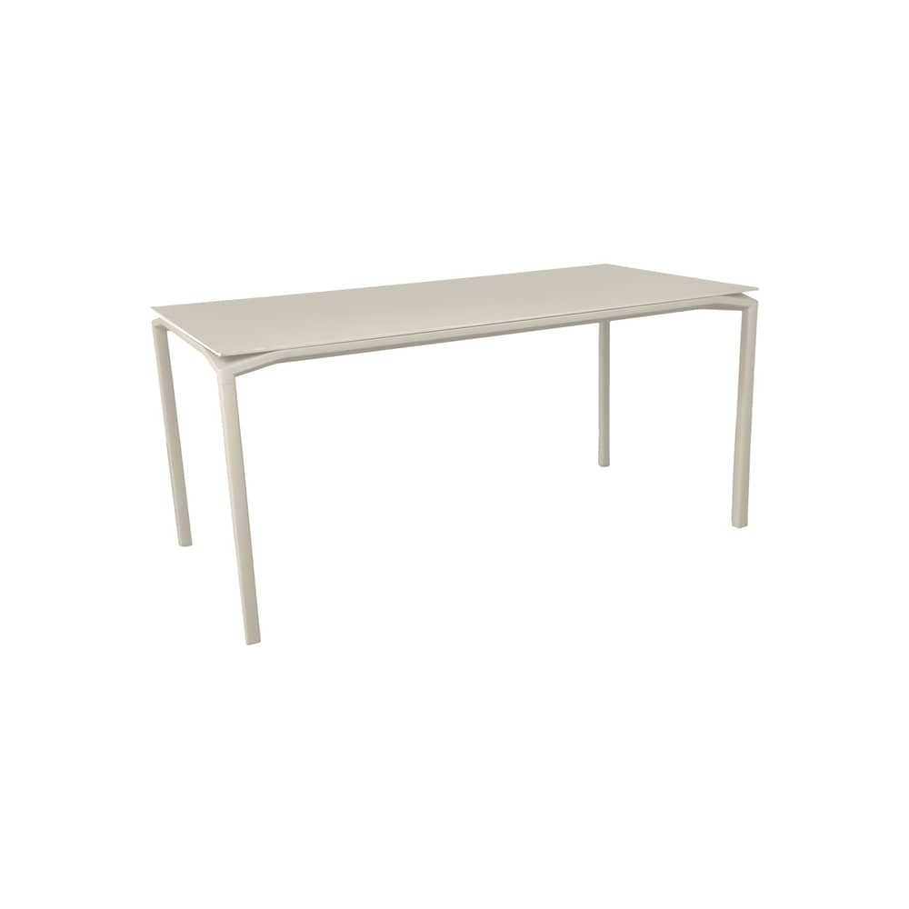 Calvi INDOOR Rectangular table composite material grey / 126 x 63 cm - Tray FENIX® - 2/4 people - Fermob - Clay grey - Aluminium, FENIX®