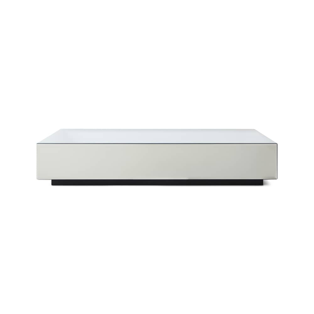 Table basse Mirror Block verre blanc / 80 x 120 x H 22 cm - HK LIVING - Blanc -  Verre miroir, MDF