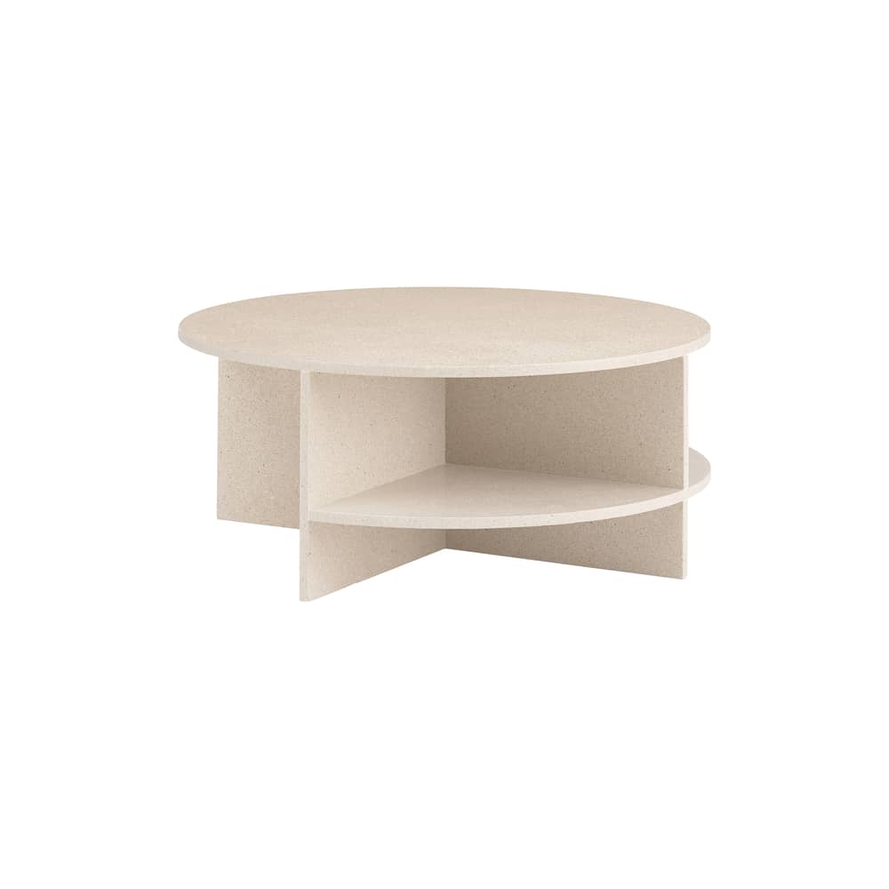 Tavolino Halves pietra beige / Ø 85 cm - Muuto - Talpa chiaro / Terrazzo - Terrazzo
