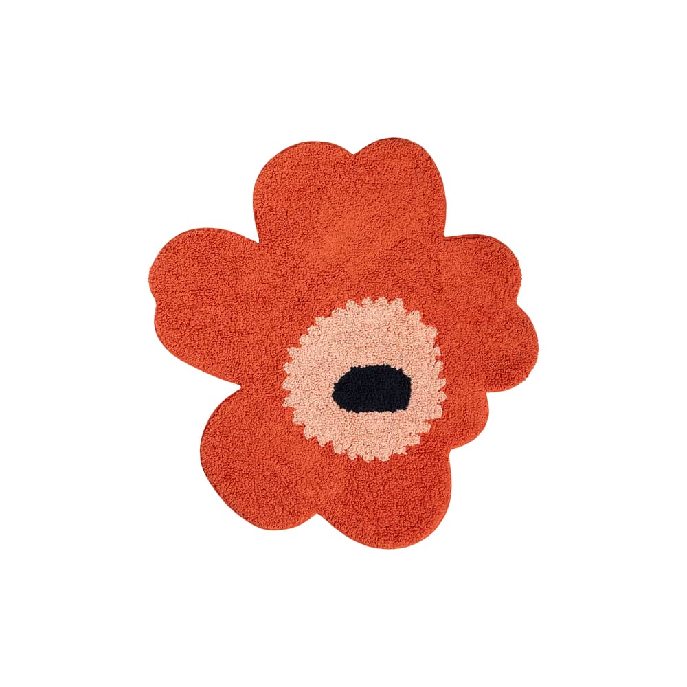 Bath mat Unikko Marimekko / 73 x 74 cm - Orange - Textile | Made