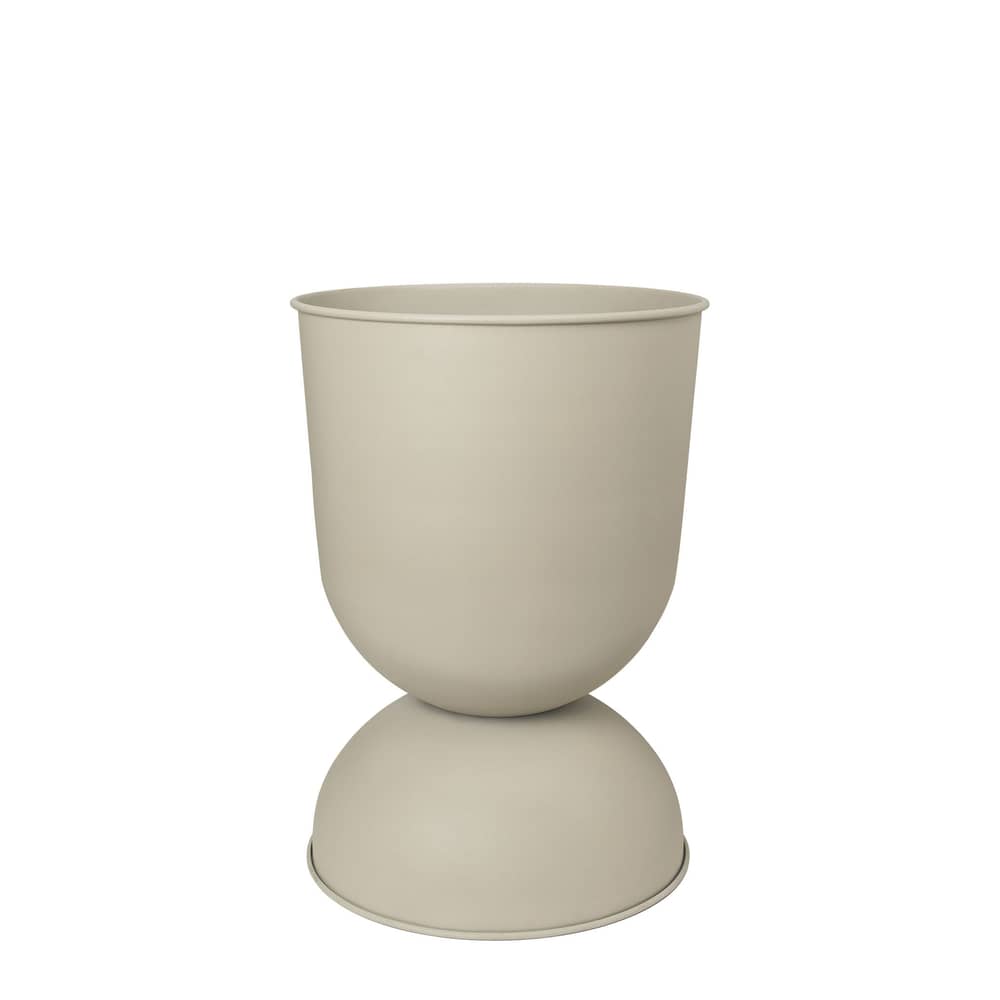Blumentopf Hourglass Small metall beige / Ø 30 x H 42,5 cm - Ferm Living - Kaschmir-beige - Eisen