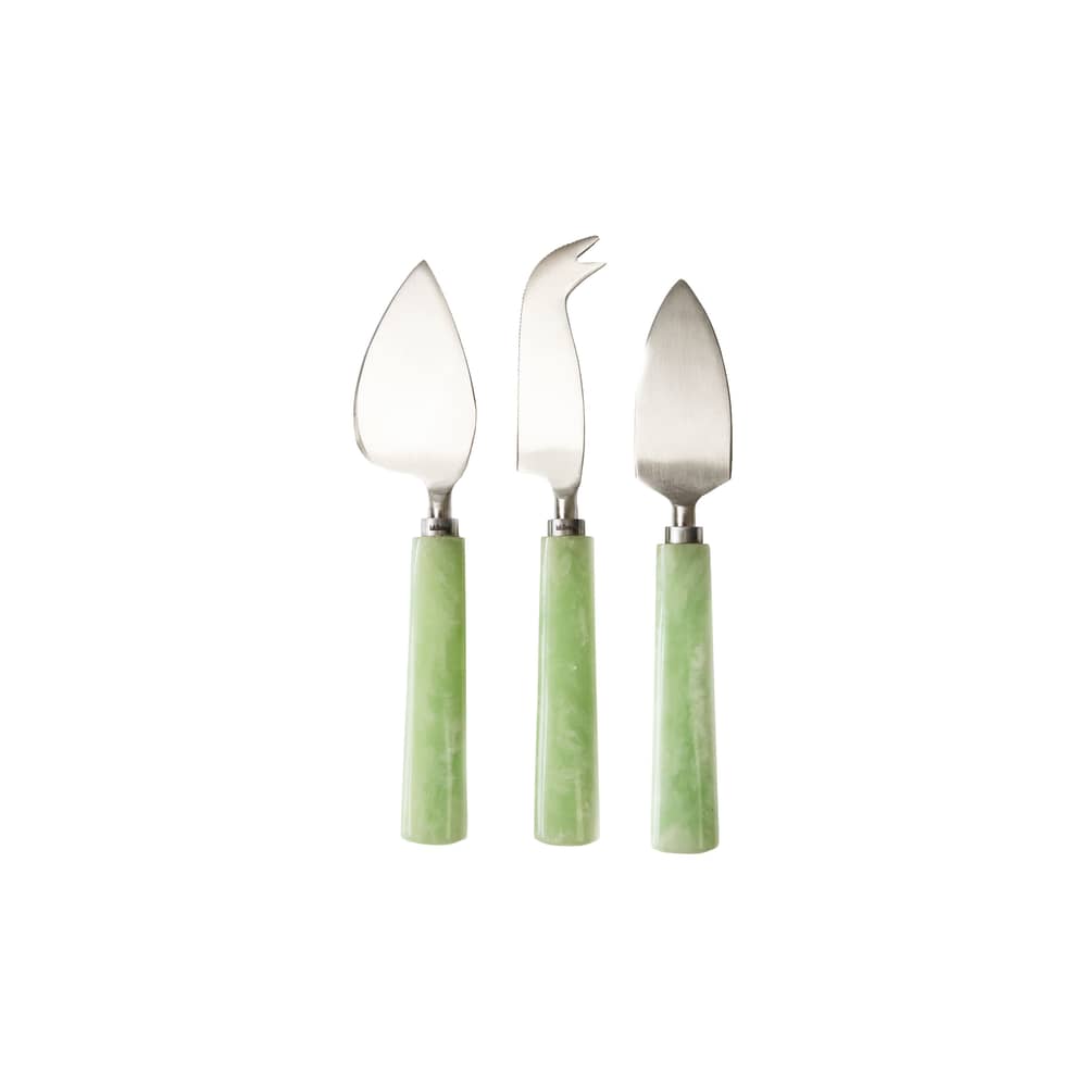 Coltello da formaggio  materiale plastico verde / Set di 3 - HK LIVING - Verde - Acciaio inossidabile, Resina