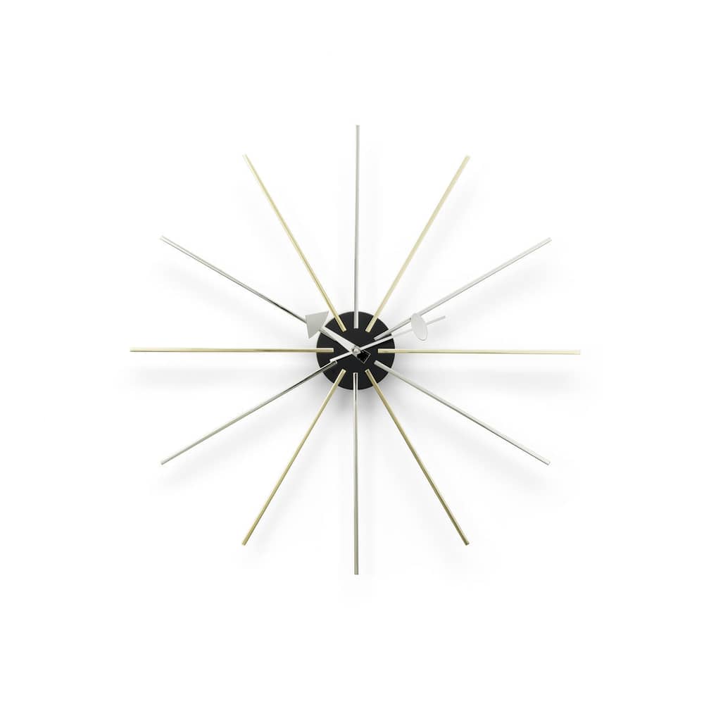 Horloge Star Clock    / By George Nelson, 1948-1960 / Ø 61 cm - Vitra - Chromé, laiton & noir - Métal