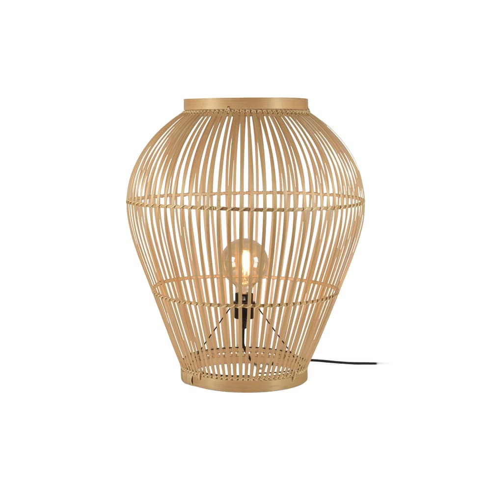 Lampe à poser Tuvalu Large fibre végétale beige bois naturel / Bambou - H 70 cm / Seconde vie - GOOD&MOJO - H 70 cm / Naturel - Bambou