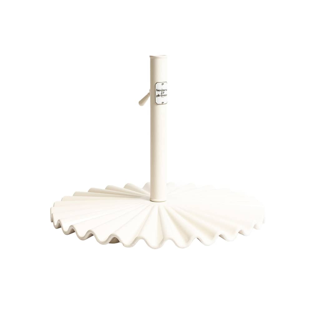 The Clamshell Parasol base metal white / 25 kg - For masts from 2.5 to 3.81 cm - BUSINESS & PLEASURE - White - Carbon steel