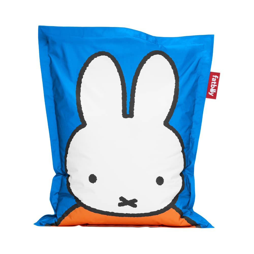 Pouf enfant Junior x Miffy / 130 x 100 cm - Nylon - Fatboy - Bleu / Miffy -  Micro-billes EPS, Nylon