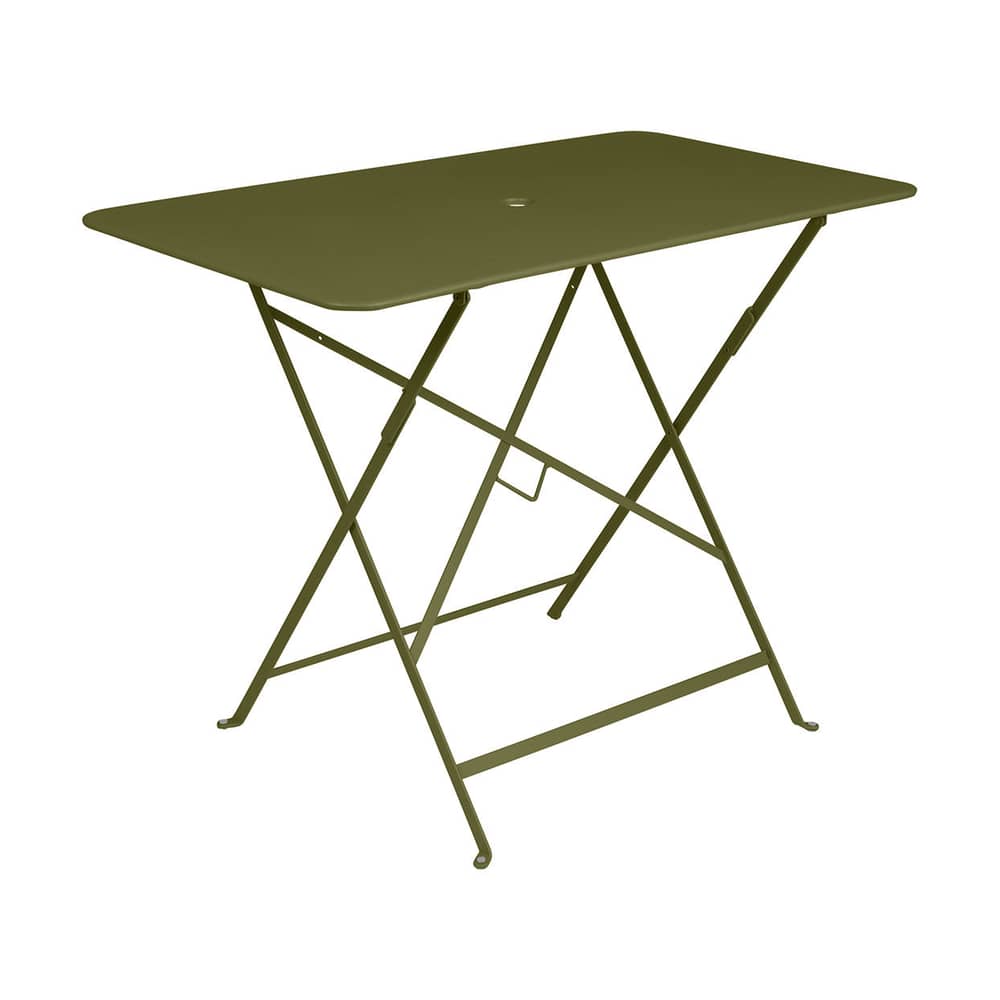 Klapptisch Bistro metall grün / 97 x 57 cm - 4 Personen - Sonnenschirm Loch - Fermob - Pesto - lackierter Stahl