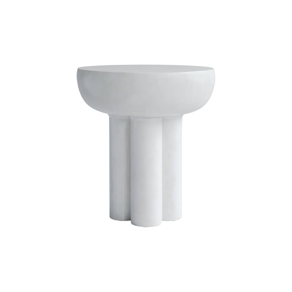 Crown Tall End table composite material white / Ø 45 x H 50 cm - 101 COPENHAGEN - White - Fibre-reinforced concrete