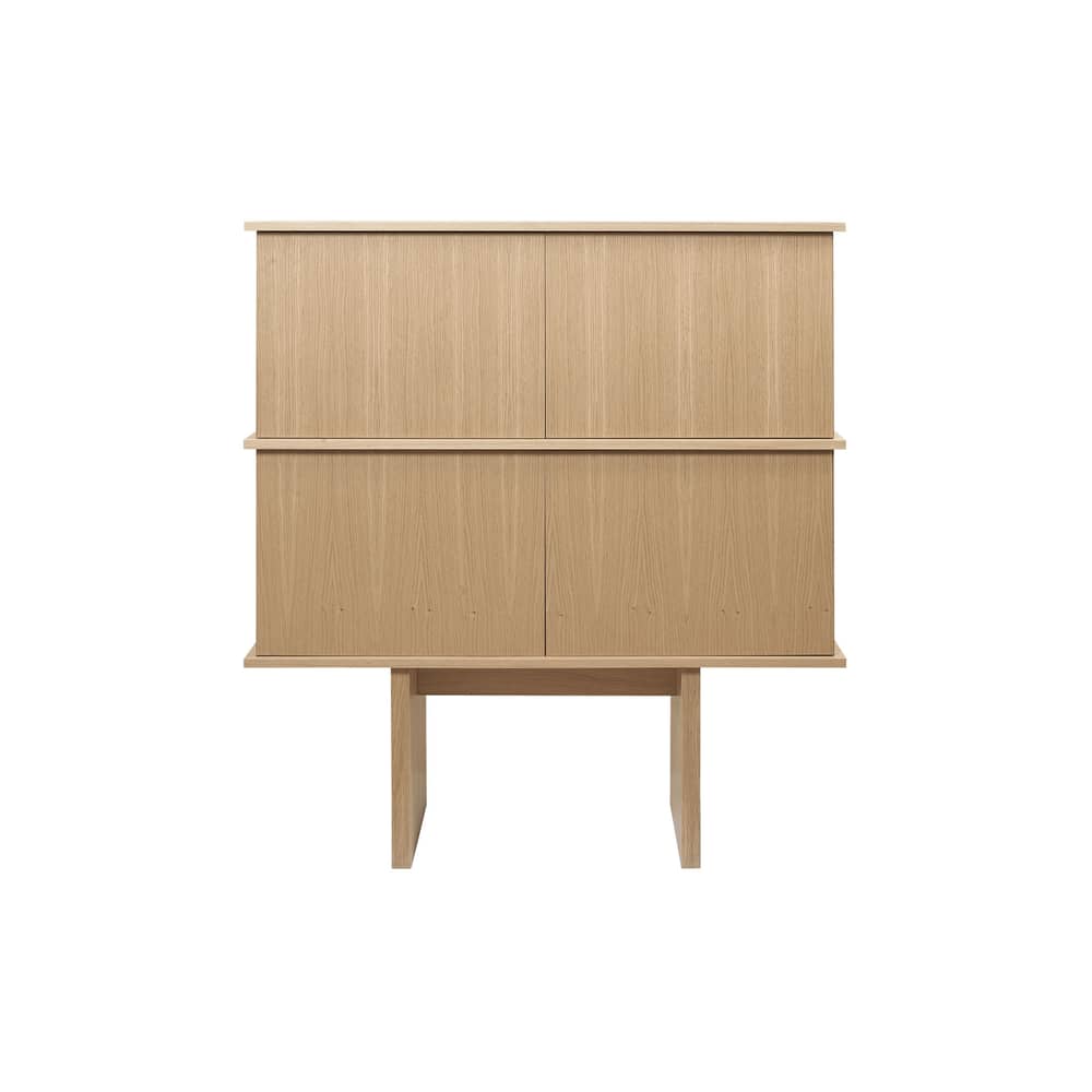 Stilt Double High dresser natural wood / W 100 x H 109 cm - Ferm Living - Natural oak - MDF veneer oak