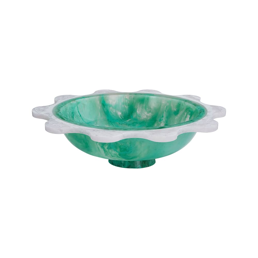 Coppa Mustique Ripple materiale plastico verde / Ø 37 x H 10,5 cm - Acrilico - Jonathan Adler - Verde celadon e bianco - Acrilico