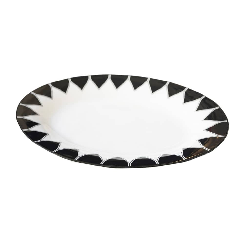 Plat Daria / 45 x 31 cm - Céramique peinte à la main - Maison Sarah Lavoine - Noir - Céramique émaillée