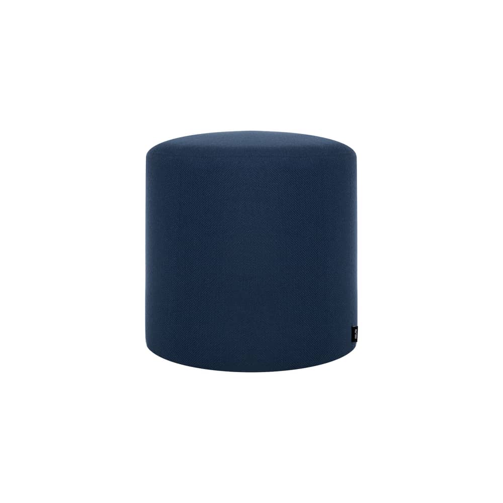 Pouf Folk Grand tissu bleu / Ø 40 x H 40 cm - NOO.MA - Bleu crépusculaire (polyester) -  Ouate, Bois, Mousse, Tissu polyester