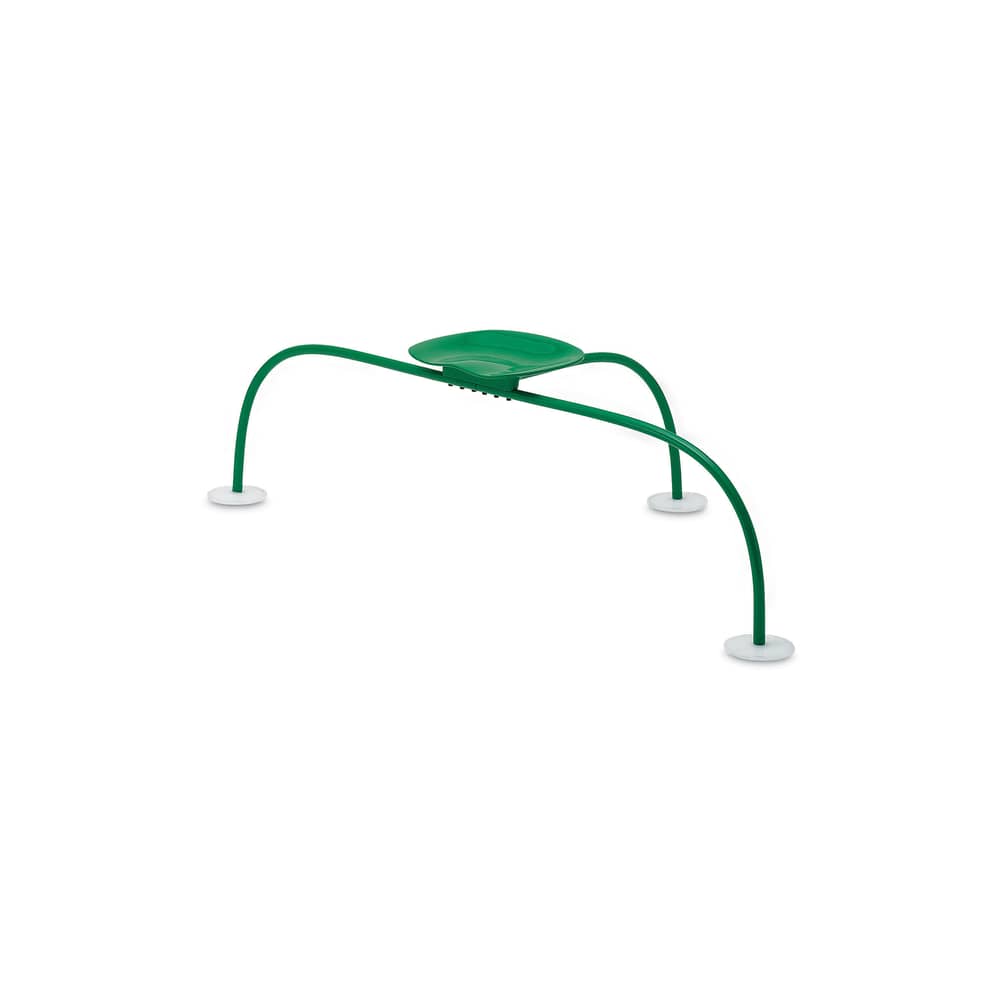 Allunaggio Stool metal green / Castiglioni, 1965 - L 152 cm - Zanotta - Green - Grass - Aluminium, Steel