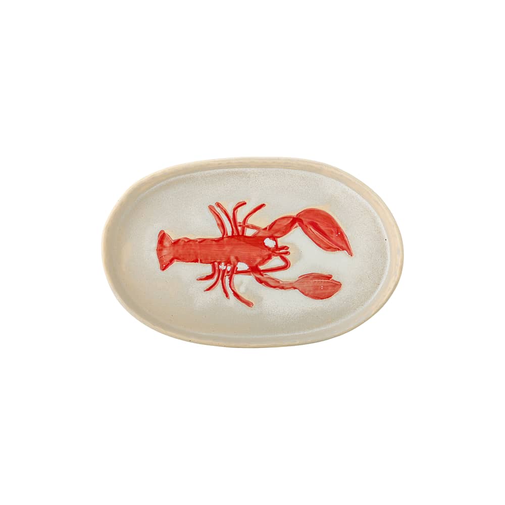 Hadden Serving dish ceramic red / 29 x 18 cm - Bloomingville - Red lobster - Enamelled sandstone