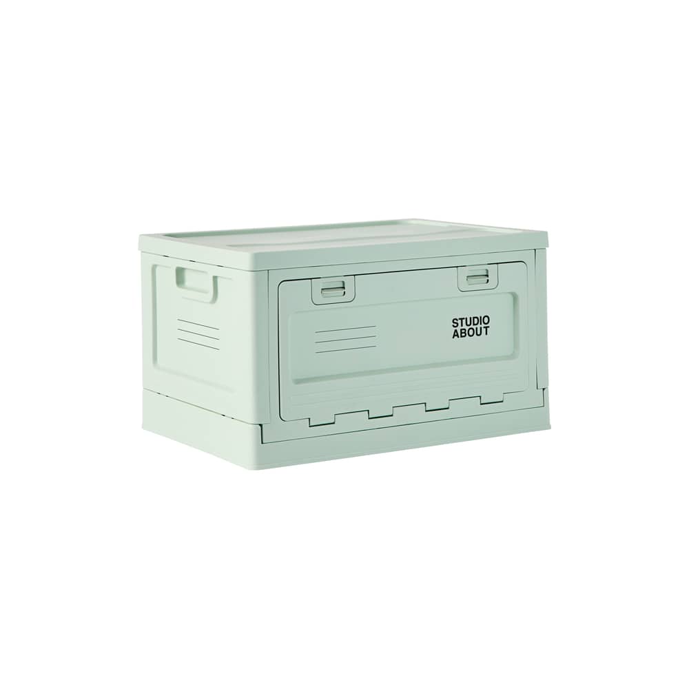 Boîte Box Large plastique vert / 50 x 35,5 x H 29 cm - Empilable - STUDIO ABOUT - Vert menthe - Polypropylène